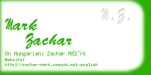mark zachar business card